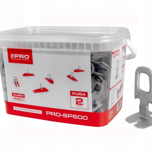 SYSTEM POZIOMUJĄCY PRO-SP 600 2MM KLIPSY 400 SZT + WIADRO 5L