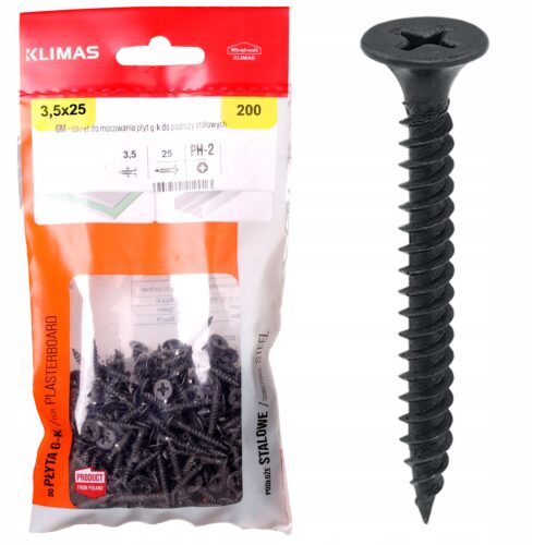 image-264.jpeg Wkręt do mocowania płyt G-K do podłoży stalowych 200szt. WKRĘT-MET