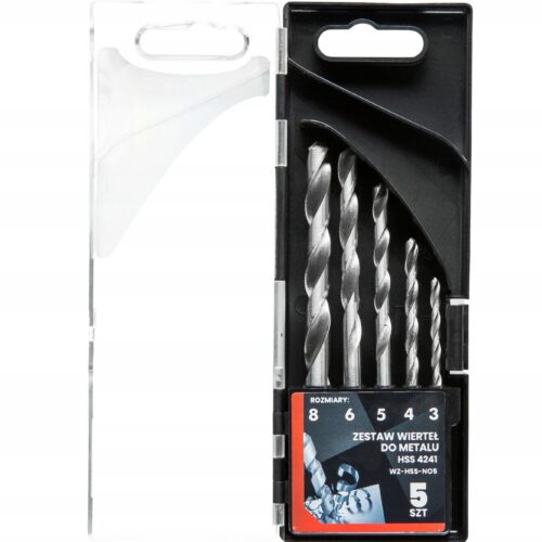 image-279.jpeg ZESTAW WIERTEŁ DO METALU HSS 4241 - 5SZT 3,4,5,6,8 MM WZ-HSS-NO5