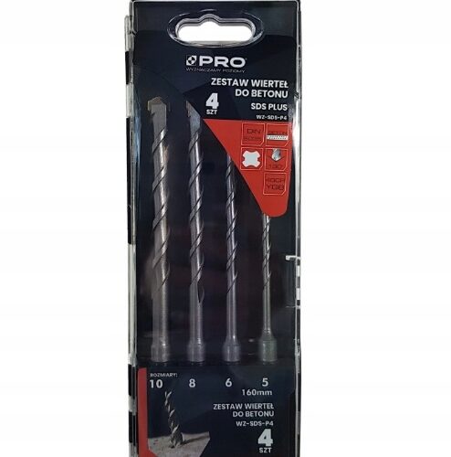 image-280.jpeg ZESTAW WIERTEŁ DO BETONU SDS PLUS - 4SZT 5,6,8,10x160 MM WZ-SDS-P4
