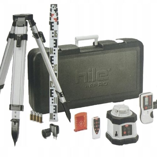 HILE by PRO LASER ROTACYJNY D400 (CZERW.) WALIZKA, STATYW, ŁATA