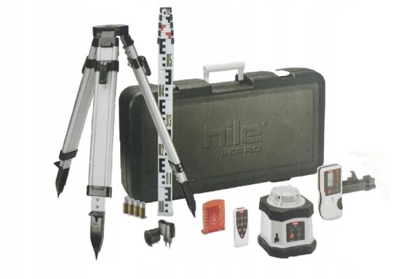 HILE by PRO LASER ROTACYJNY D400 (CZERW.) WALIZKA, STATYW, ŁATA