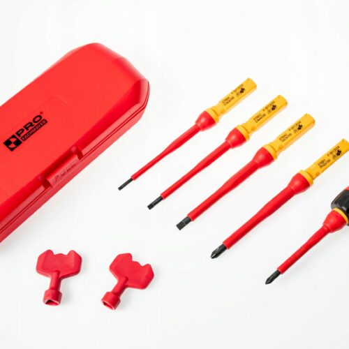 PRO Zestaw wkrętaków izolowanych VDE CRV 8w1 BOX