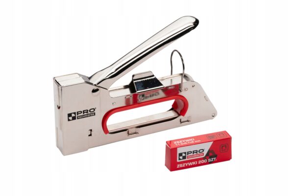 ZSZYWACZ TAPICERSKI STALOWY 4-8MM; 0.7MM + ZSZYWKI 200 SZT. PRO