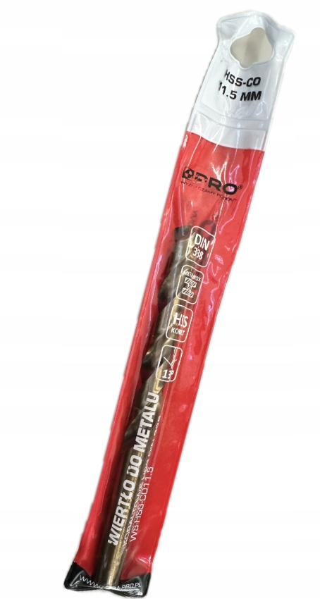 WIERTŁO DO METALU KOBALTOWE HSS CO 11.5 MM WS-HSS-CO11.5