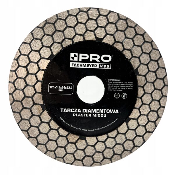 TARCZA DIAMENTOWA PLASTER MIODU 125x1.8x24x22.2