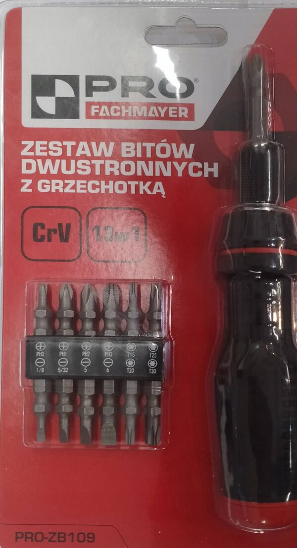PRO ZESTAW BITÓW DWUSTRONNYCH Z GRZECHOTKĄ 13W1