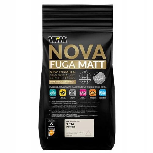 WIM NOVA FUGA MATT ZAPRAWA DO FUGOWANIA 5 KG - SREBRNY 1/11