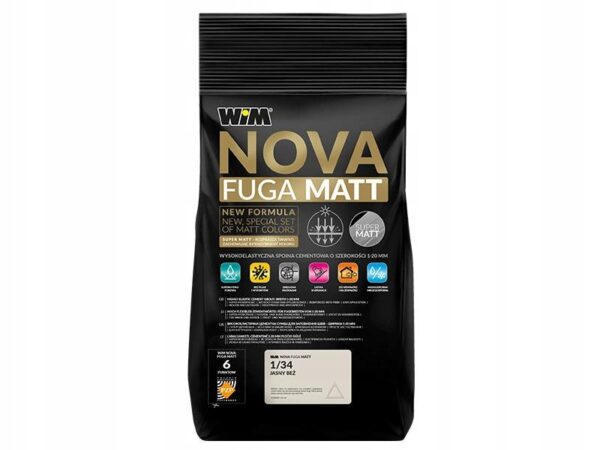 WIM NOVA FUGA MATT ZAPRAWA DO FUGOWANIA 5 KG - SREBRNY 1/11