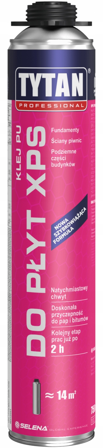 Klej PU do styropianu płyt XPS Tytan Professional 750 ml fundamenty fasada