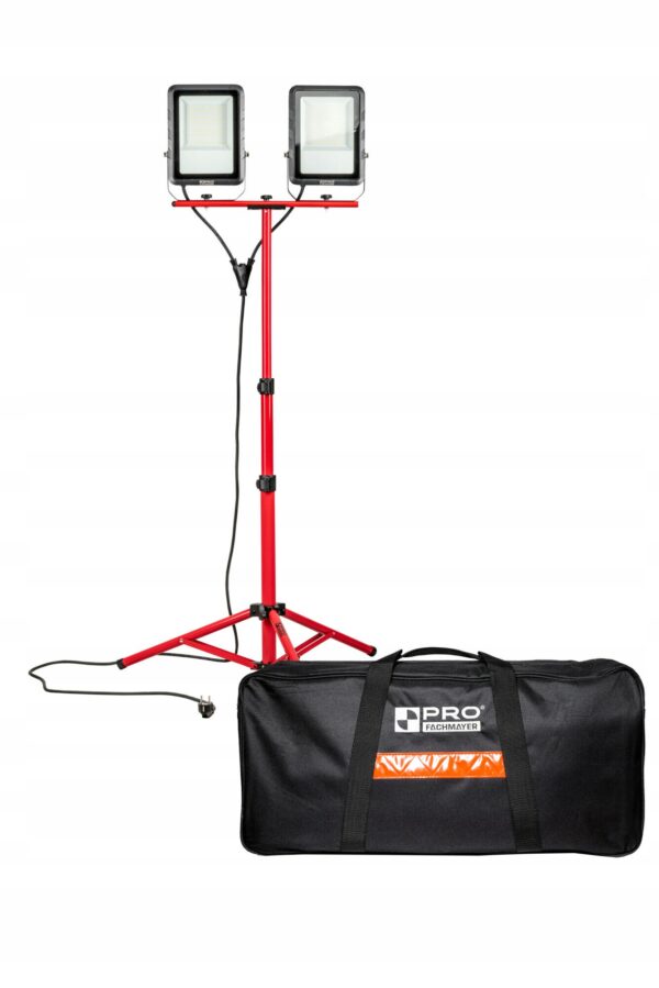 REFLEKTOR LED ZE STATYWEM W POKROWCU IP65 2x100W 16000LM