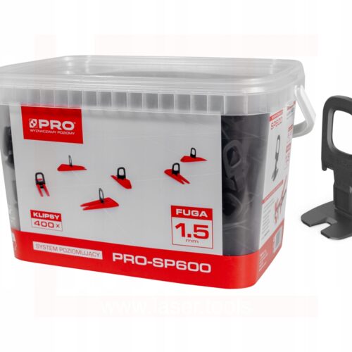 SYSTEM POZIOMUJĄCY PRO-SP 600 1,5MM KLIPSY 400 SZT + WIADRO 5L