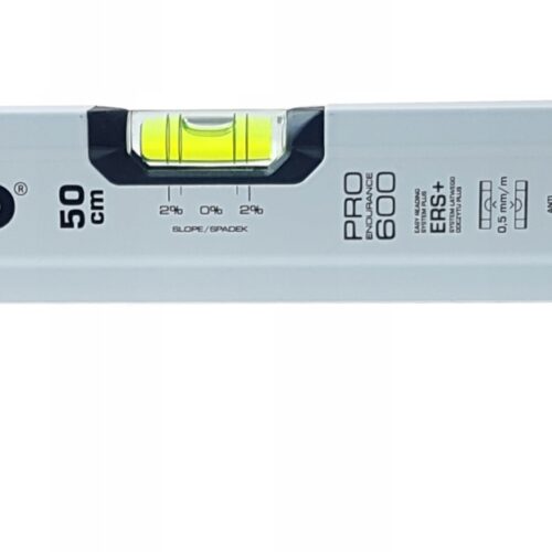 POZIOMNICA PRO600 Plus, biała, libella 2% 50cm