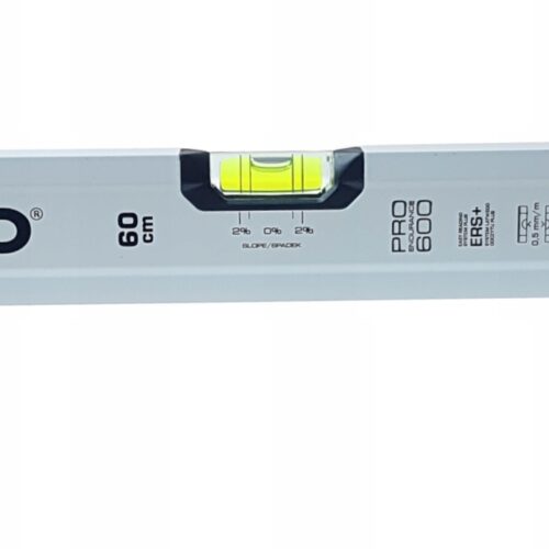 POZIOMNICA PRO600 Plus, biała, libella 2% 60cm