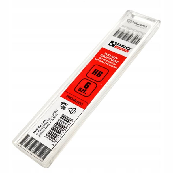 Wkłady grafitowe do ołówków automatycznych 6 szt