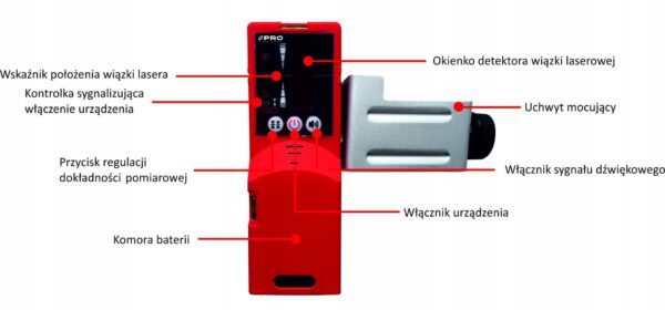 Detektor Laserowy Wiązki Laserowej PRO DWL-02 Czerwony Red