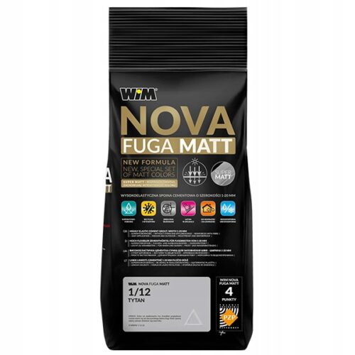 WIM NOVA FUGA MATT ZAPRAWA DO FUGOWANIA 2 KG - CZARNY 1/22
