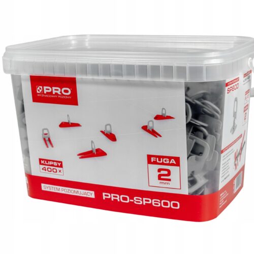 SYSTEM POZIOMUJĄCY PRO-SP 600 2MM KLIPSY 800 SZT + WIADRO 10L