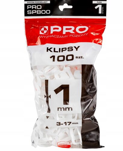 SYSTEM POZIOMUJĄCY PRO-SP 800 1MM KLIPSY 100 SZT WOREK