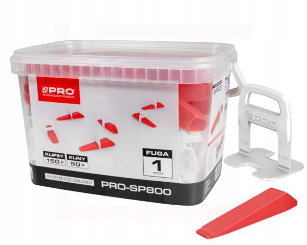 SYSTEM POZIOMUJĄCY PRO-SP 800 1MM MIX - KLIPSY/KLINY 150/50 SZT WIADRO 5L