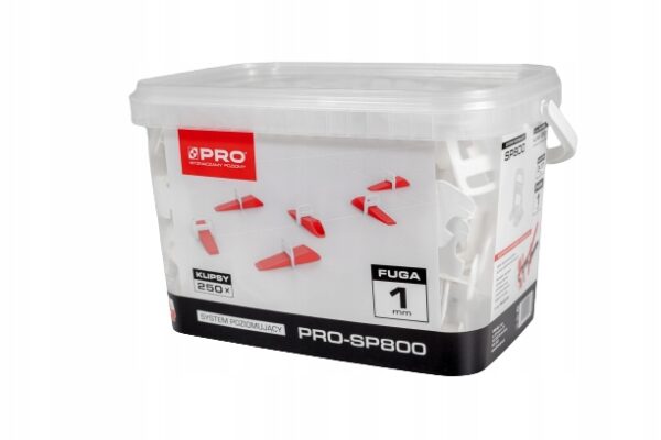 SYSTEM POZIOMUJĄCY PRO-SP 800 1MM KLIPSY 250 SZT WIADRO 5L