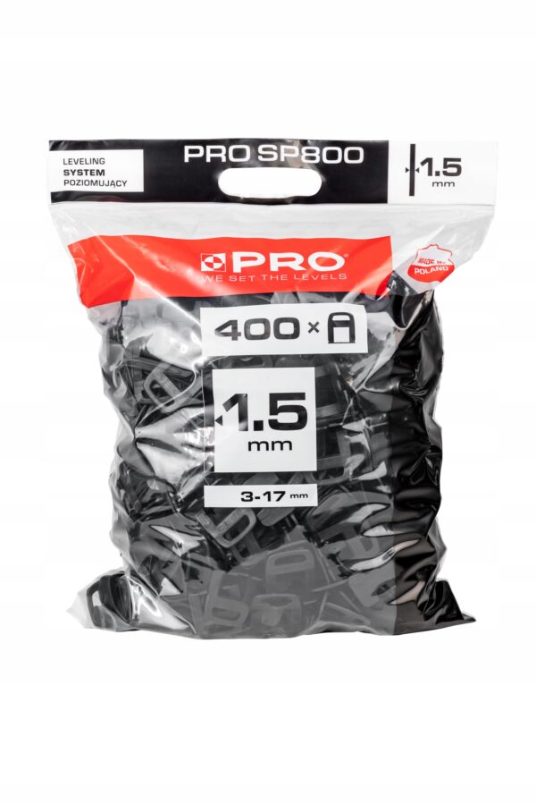 SYSTEM POZIOMUJĄCY PRO-SP 800 1,5MM KLIPSY 400 SZT WOREK
