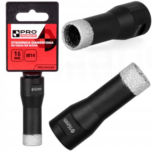 OTWORNICA DIAMENTOWA DO CIĘCIA NA SUCHO Z WOSKIEM CHŁODZĄCYM M14 16MM