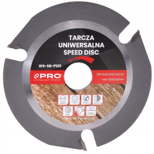 TARCZA UNIWERSALNA "SPEED DISC" Z FUNKCJĄ STRUGA 125x3Tx4/2.2x22.23 PRO
