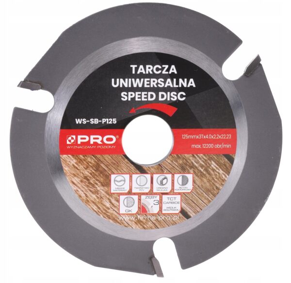 TARCZA UNIWERSALNA "SPEED DISC" Z FUNKCJĄ STRUGA 125x3Tx4/2.2x22.23 PRO