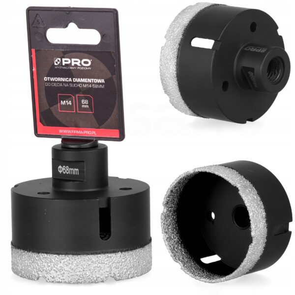 OTWORNICA DIAMENTOWA DO CIĘCIA NA SUCHO M14 68MM WA-HS-D68M14