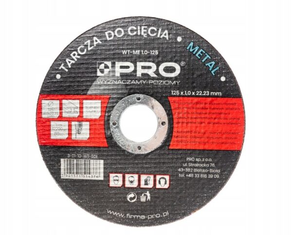 TARCZA DO METALU 125 x 1.0 x 22.23 WT-ME1.0-125 PRO