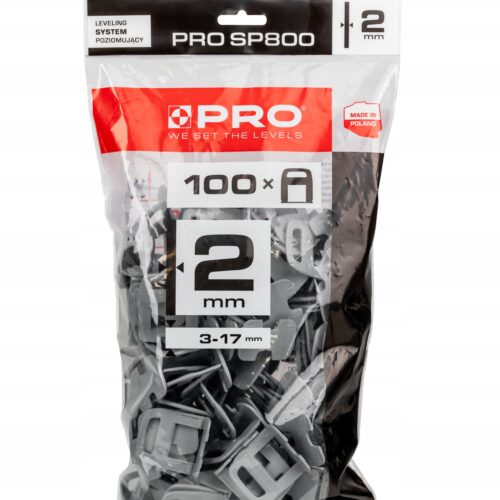 SYSTEM POZIOMUJĄCY PRO-SP 800 2MM KLIPSY 100 SZT WOREK
