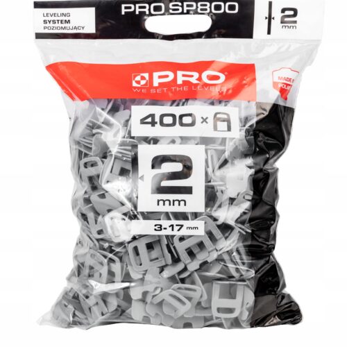SYSTEM POZIOMUJĄCY PRO-SP 800 2MM KLIPSY 400 SZT WOREK