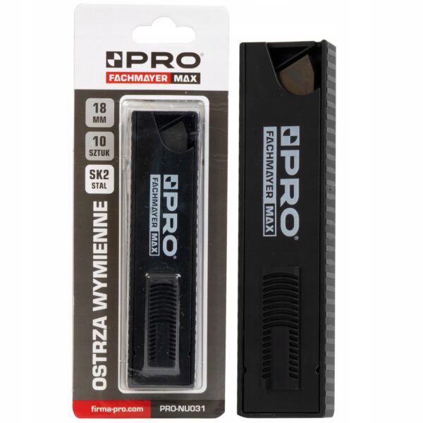 OSTRZA WYMIENNE SK2 BLACK 18 MM 0.5MM ZASOBNIK 10 SZT