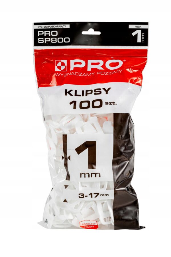 SYSTEM POZIOMUJĄCY PRO-SP 800 1MM KLIPS WYSOKI 100 SZT WOREK