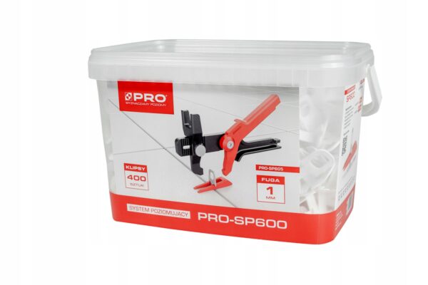 SYSTEM POZIOMUJĄCY PRO-S P 600 1MM KLIPSY 400 SZT + WIADRO 5L