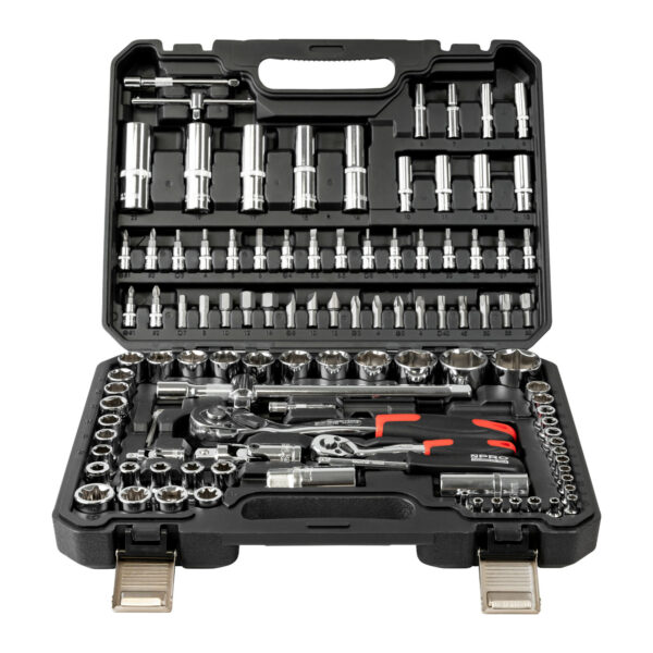 ZESTAW KLUCZY NASADOWYCH Z GRZECHOTKAMI 1/2" i 1/4" 108 SZT CRV