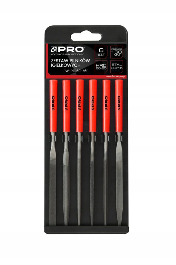 Zestaw pilników igiełkowych 160mm 6szt. PRO