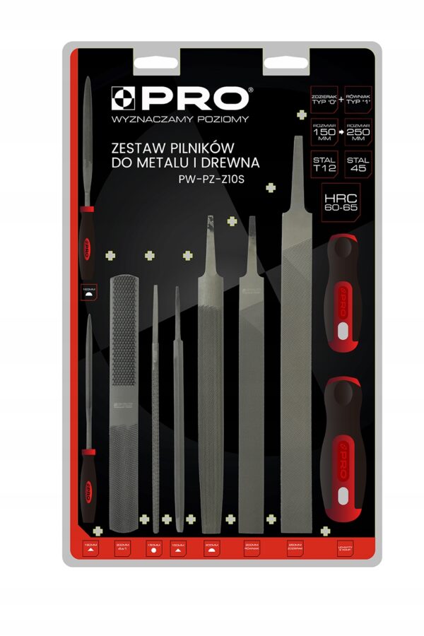 Zestaw komplet pilników do drewna/metalu 10w1 PRO