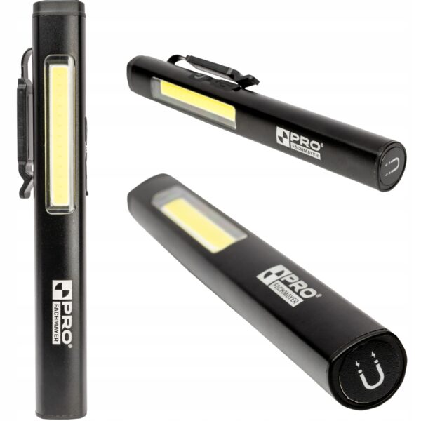 LATARKA LED PEN Z AKUMULATOREM LI-ION 2xMAGNES 200LM