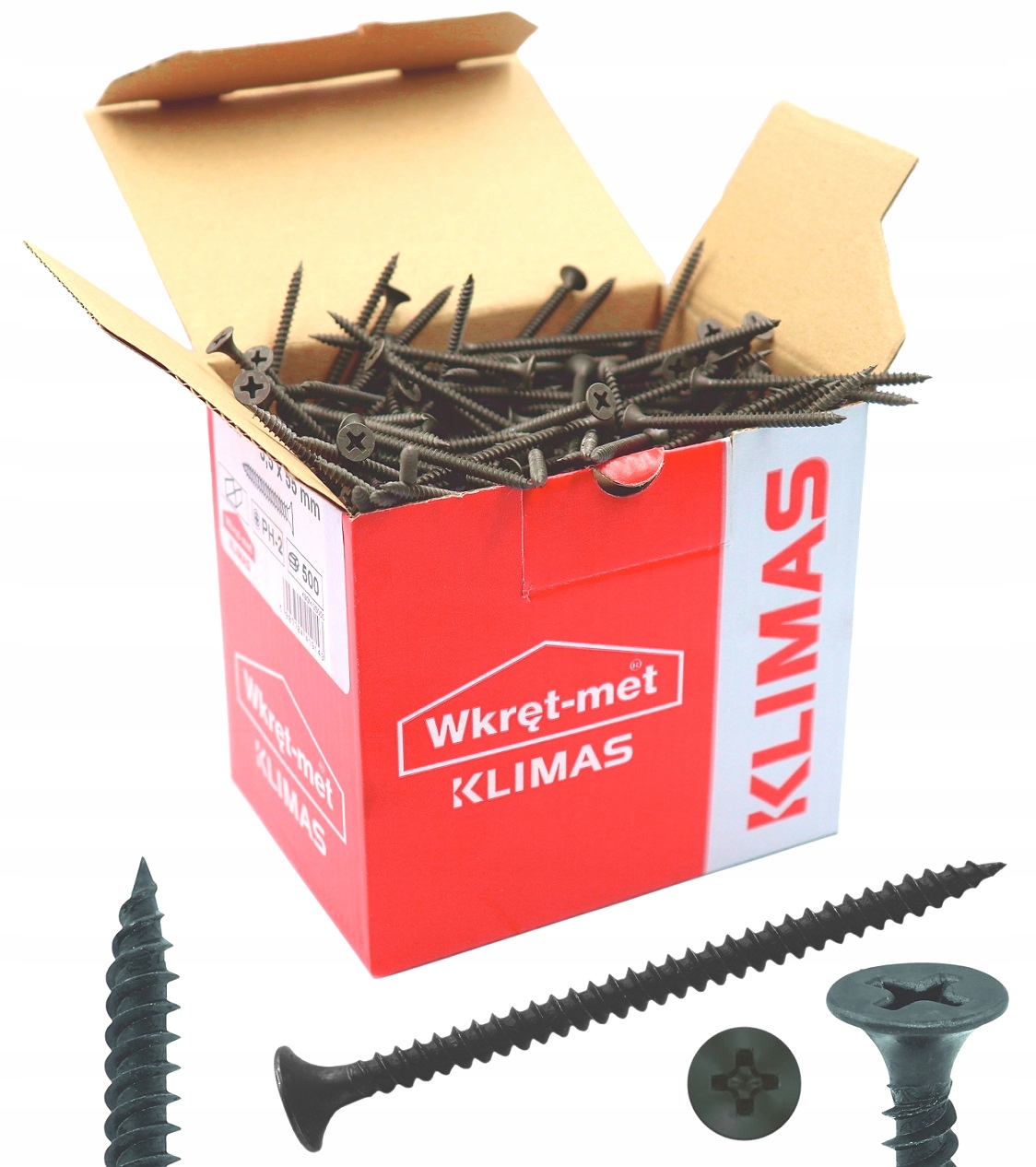 Wkręt do mocowania płyt G-K do podł. stal. 3,5 x 25 mm 1000 szt. WKRĘT-MET