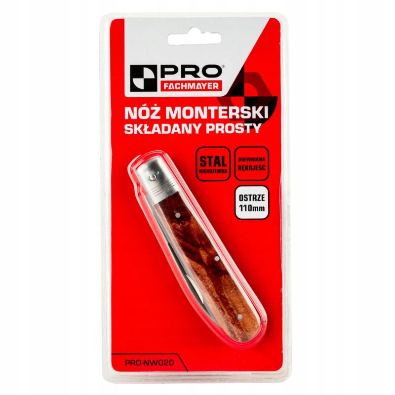 NÓŻ MONTERSKI SKŁADANY PROSTY