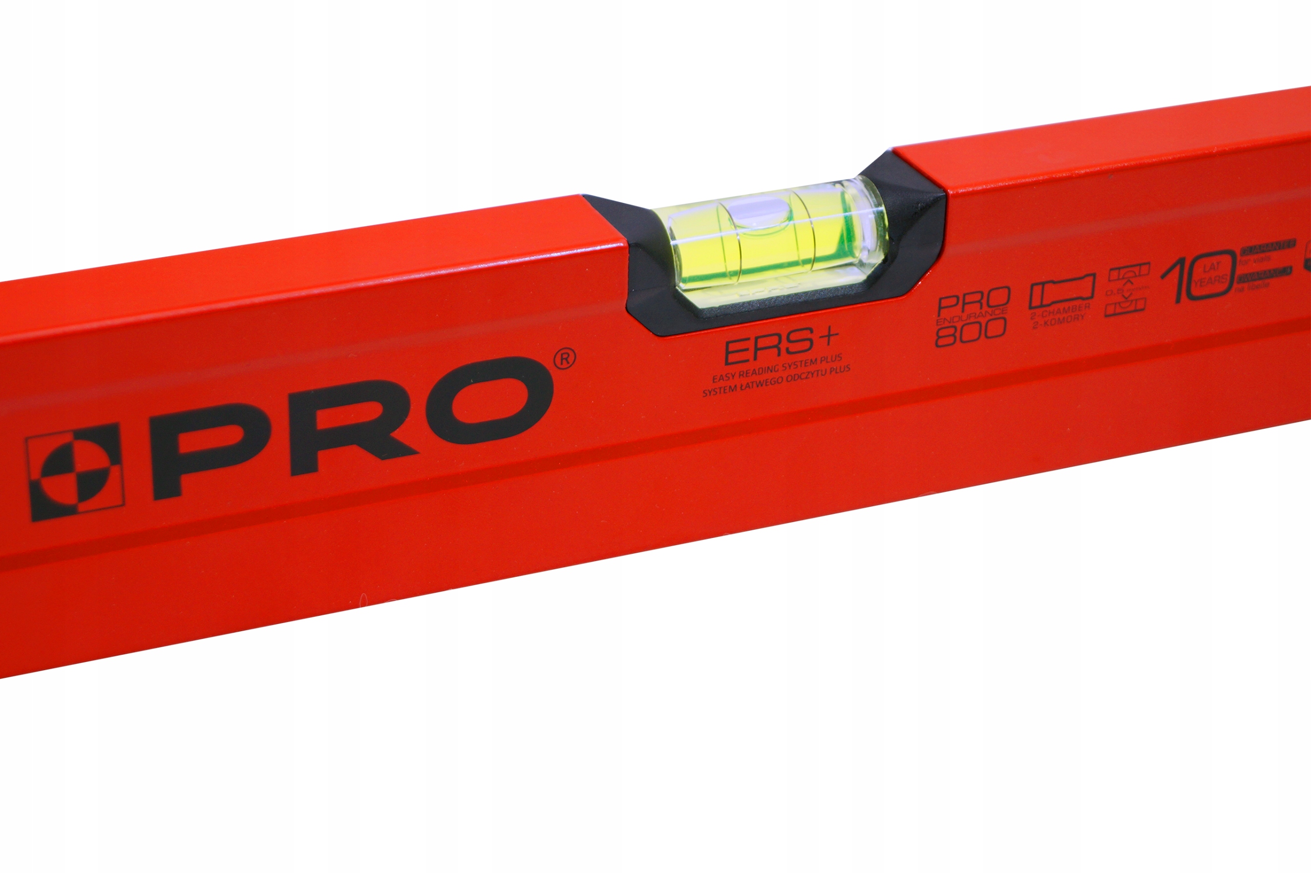 POZIOMNICA PRO800 MAL. CZERWONA UCHW. 150 CM