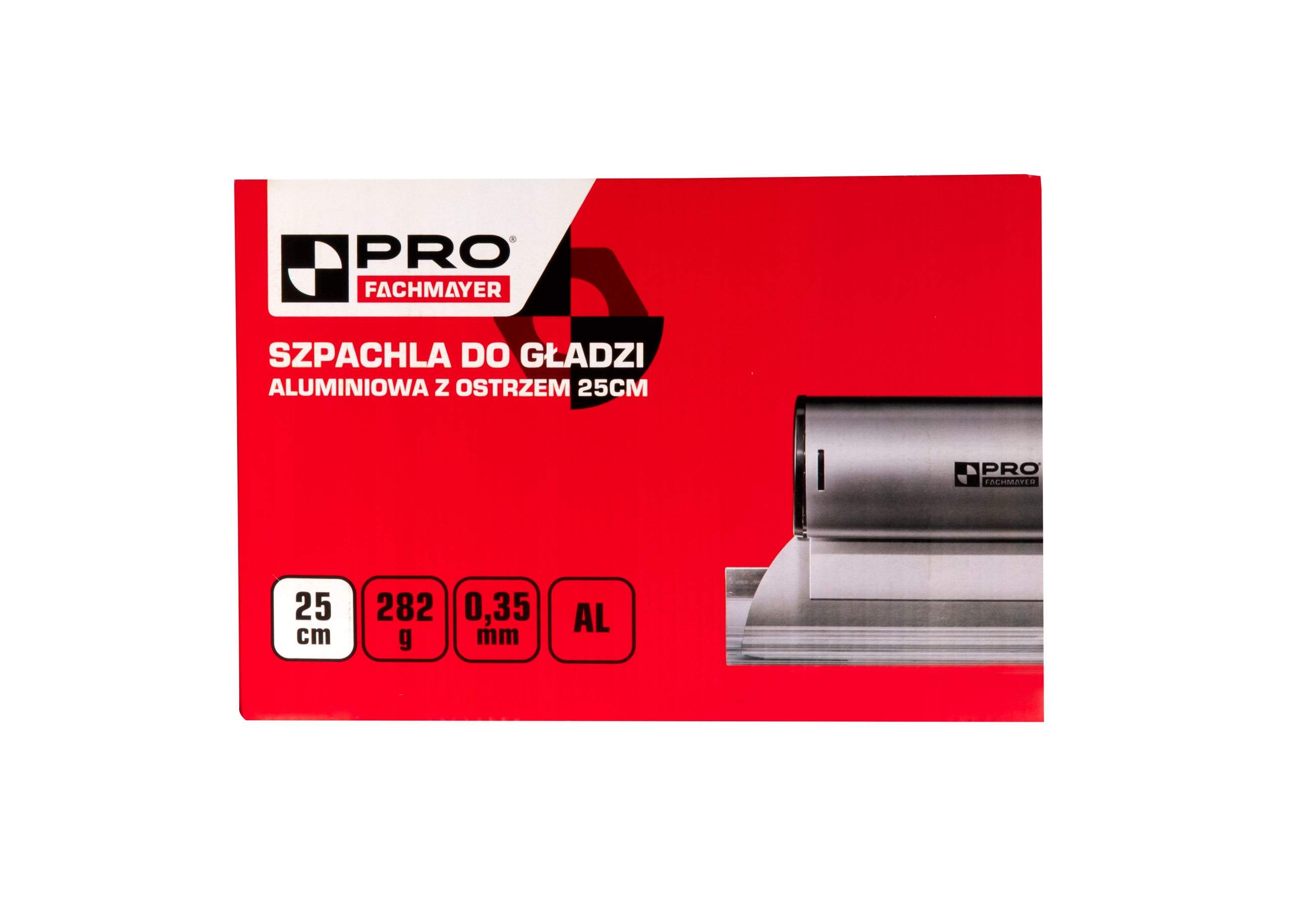 SZPACHLA DO GŁADZI ALUMINIOWA Z OSTRZEM 35CM 0.35MM PRO