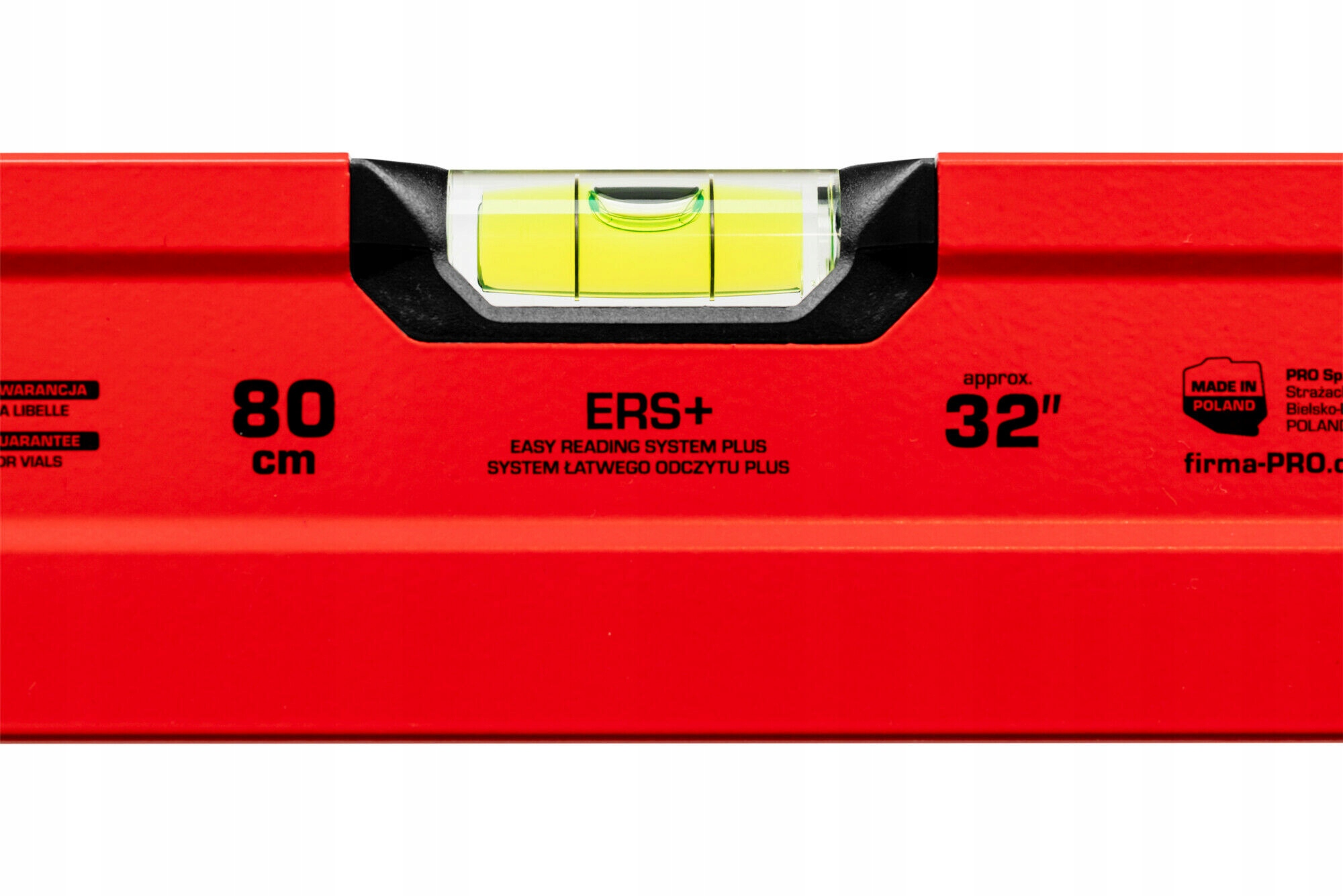 Poziomnica PRO800 malowana czerwona z uchwytami i magnesem 80 cm PRO