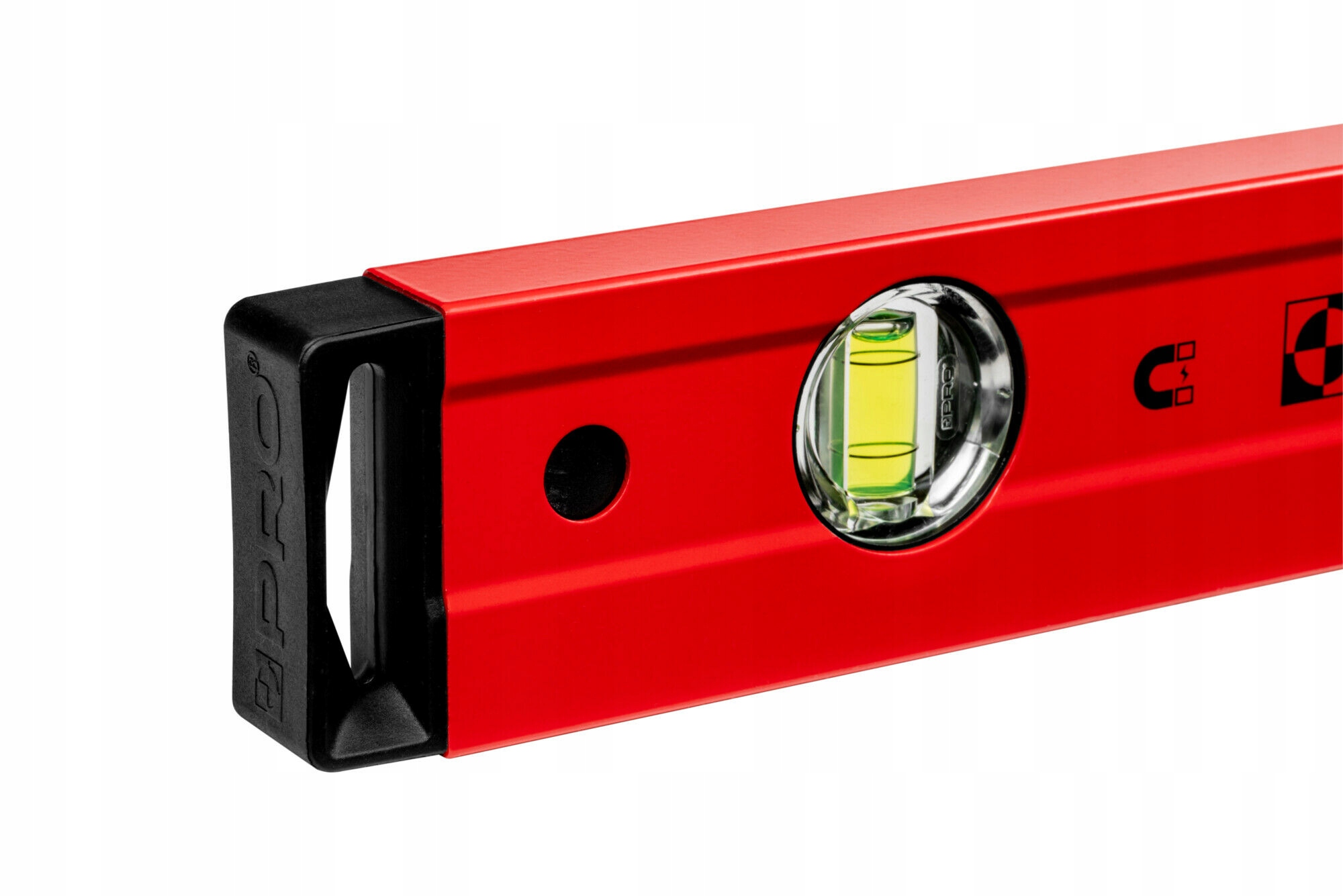 Poziomnica PRO800 malowana czerwona z uchwytami i magnesem 80 cm PRO