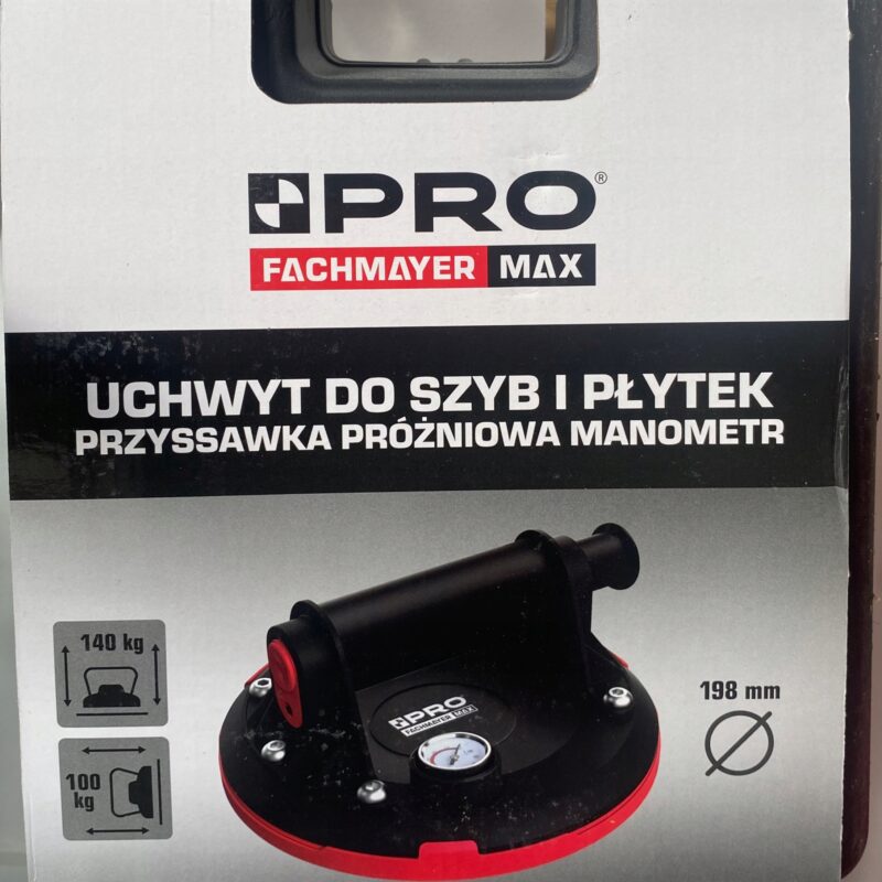 UCHWYT DO SZYB I PŁYTEK PRZYSSAWKA PRÓŻNIOWA MANOMETR 140KG