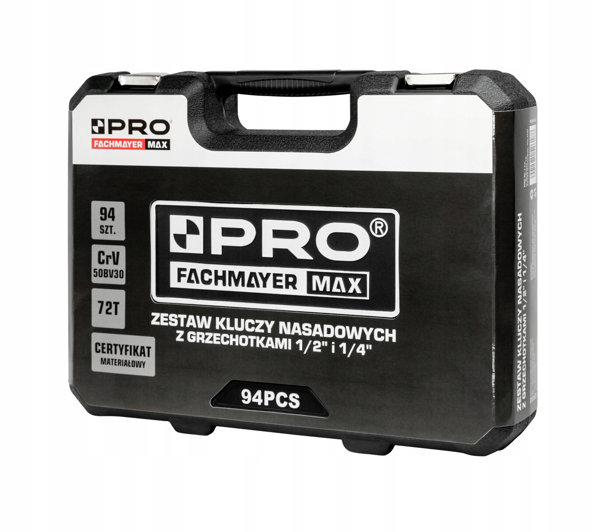 ZESTAW KLUCZY NASADOWYCH Z GRZECHOTKAMI 1/2" i 1/4" 94 SZT CRV