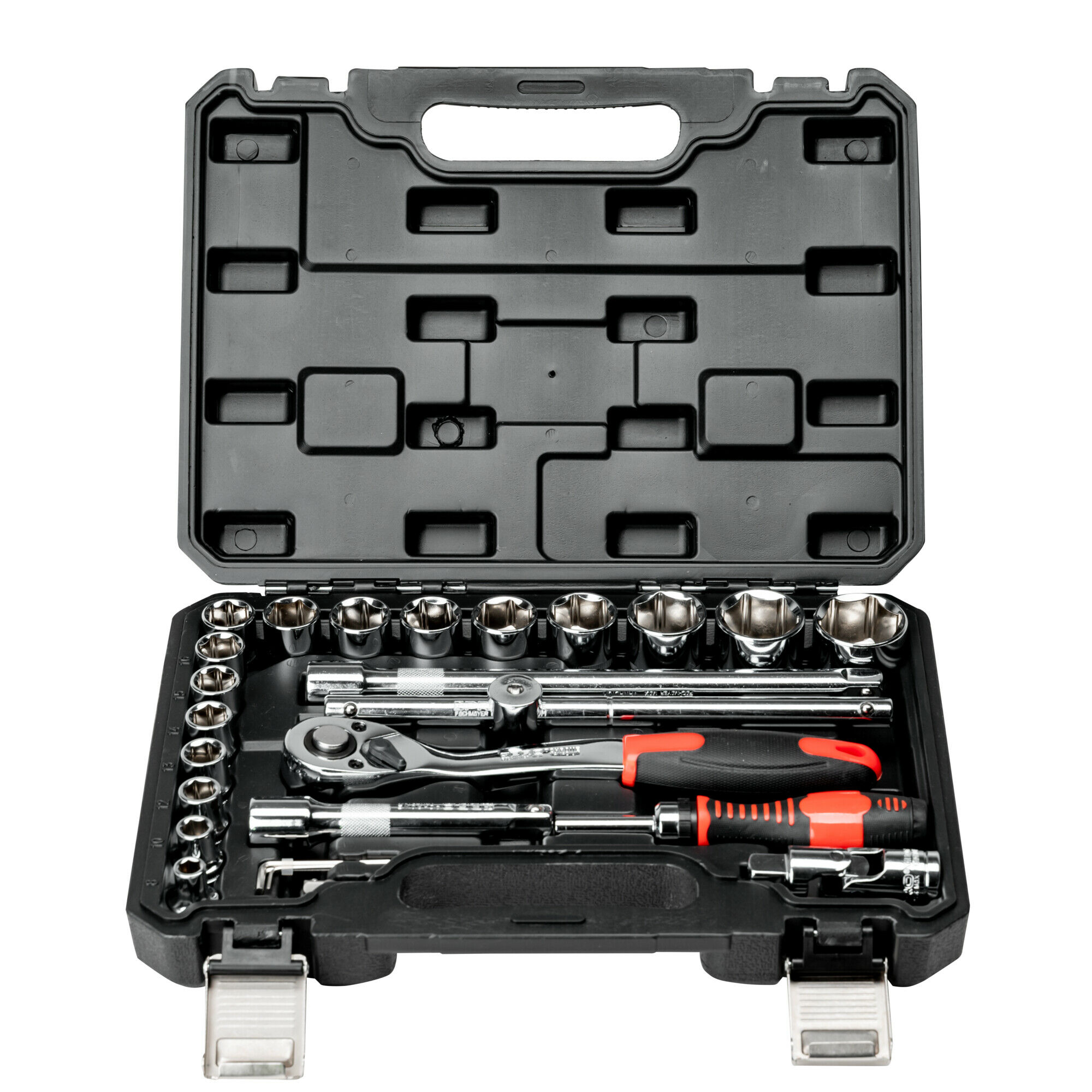 Zestaw Kluczy Nasadowych z Grzechotką 1/2" 26 Sztuk CRV PROFESJONALNE PRO+