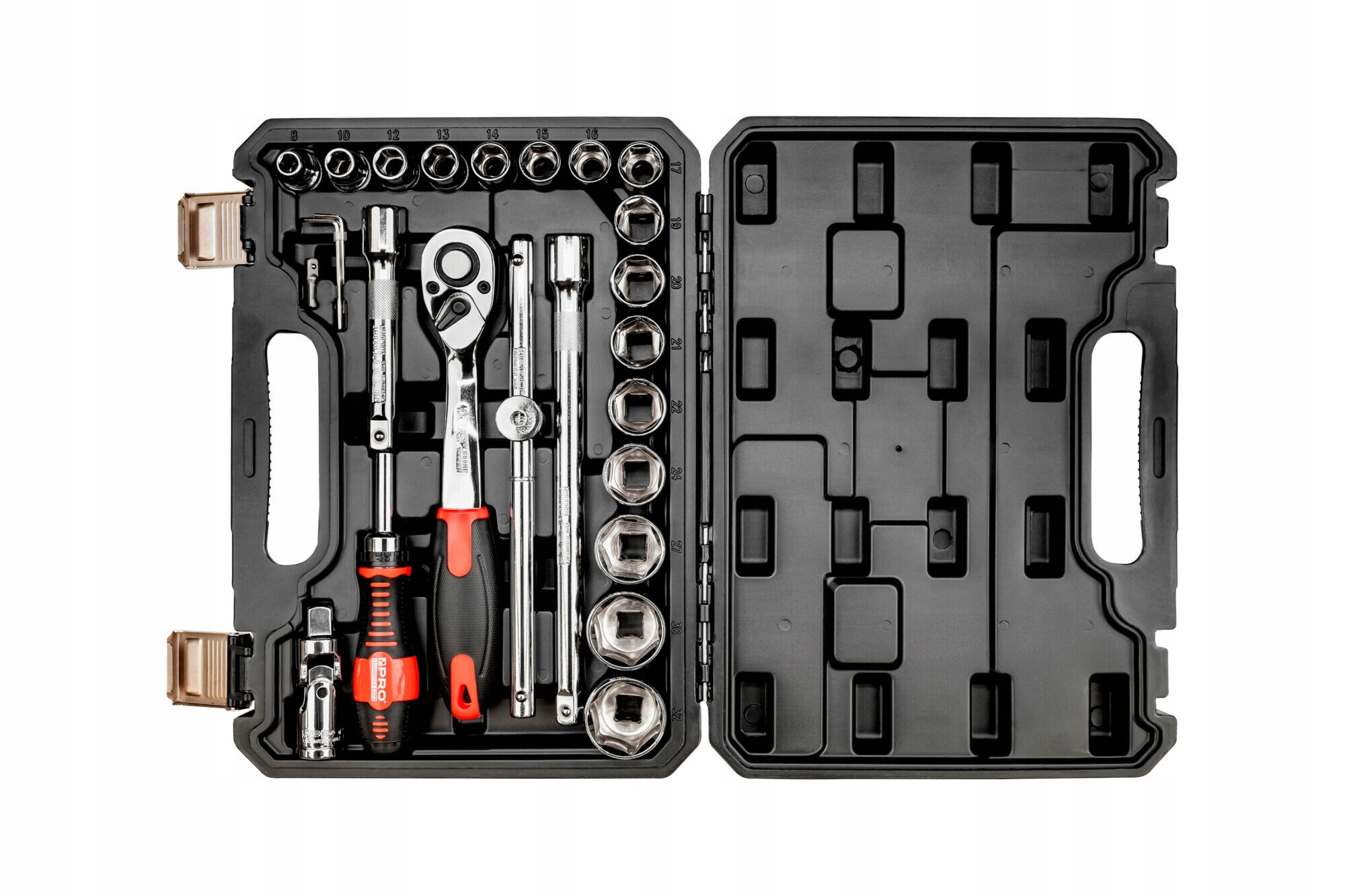 Zestaw Kluczy Nasadowych z Grzechotką 1/2" 26 Sztuk CRV PROFESJONALNE PRO+